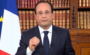 François Hollande lors de son allocution télévisée au lendemain des élections européennes, le 26 mai 2014.