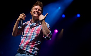 Michel Telo, en concert à l'Olympia, à Paris, le 31 janvier 2014.