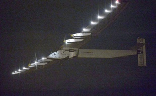 L'avion Solar Impulse le 28 juin lors de son départ de Nagoya au Japon vers Hawaï.