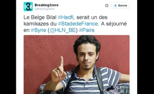 La page Twitter de Breaking3zéro qui montre la photo de Bilal Hadfi.