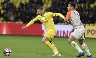 Emiliano Sala face à Montpellier mardi soir.
