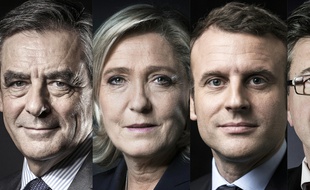 François Fillon, Marine Le Pen, Emmanuel Macron et Jean-Luc Mélenchon.
