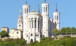 Lyon, le 27 avril 2016. Illustration de la basiilique de Fourvière à Lyon.