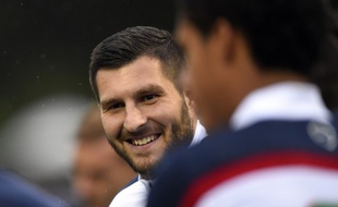 André-Pierre Gignac à l'entraînement à Clairefontaine, le 8 octobre 2014.