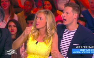 Dans "Touche pas à mon poste", le 19 avril, Enora Malgré et Matthieu Delormeau sont stupéfaits après que JoeyStarr a giflé Gilles Verdez en direct.