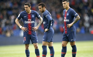 Neymar, Paredes et Di Maria lors de PSG-Nice, le 4 mai 2019 au Parc des Princes.