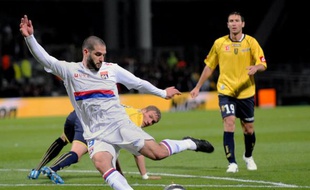 L'attaquant de l'Olympique Lyonnais, Lisandro Lopez, lors du match de la 9e journée de L1 face à Sochaux, le 17 octobre 2009.