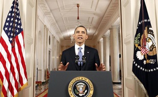 Barack Obama s'est exprimé peu après l'annonce de la validation de la loi sur l'assurance-maladie par la Cour suprême, le 28 juin 2012.