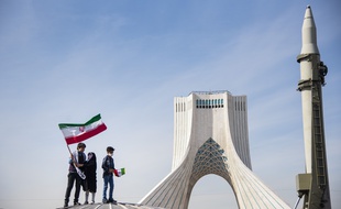 Un missile lors du 42e anniversaire de la révolution iranienne, à Téhéran le 10 février 2021.