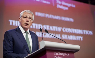 Le secrétaire américain à la Défense Chuck Hagel s'exprime à Singapour lors d'un forum sur la sécurité en Asie-Pacifique, le 31 mai 2014.