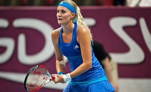 Kristina Mladenovic, lors de l'Open GDF à Paris le 30 janvier 2014