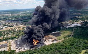 L'usine Lubrizol à Rockton (Illinois) qui rappelle les images de Rouen en 2019.