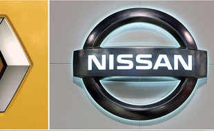 Les logos de Renault et Nissan.