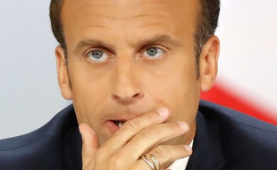 Emmanuel Macron, en conférence de presse dans la salle des fêtes de l'Elysée, le 25 avril 2019.