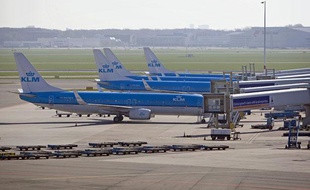Des avions de la compagnie néerlandaise KLM.