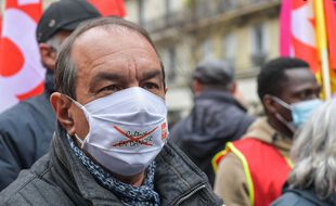 Philippe Martinez, secrétaire général CGT, à Paris lors du défilé du 1er mai.