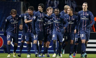 Les joueurs parisiens lors de la victoire contre Porto en Ligue des champions le 4 décembre 2012 à Paris.