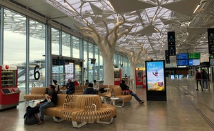 La passerelle-mezzanine de la gare SNCF de Nantes.