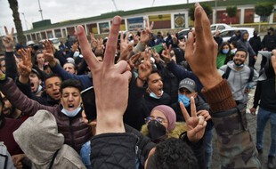 Des manifestants à Alger, le 23 février 2021, pour le deuxième anniversaire du Hirak.