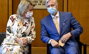 Le roi Philippe et la reine Mathilde, le 23 juin 2020 à Antwerp en Belgique.