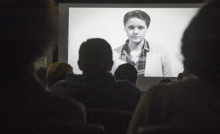 Une vidéo de prévention des abus sexuels sur les campus est projetée à l'American University de Washington, le 10 novembre 2014