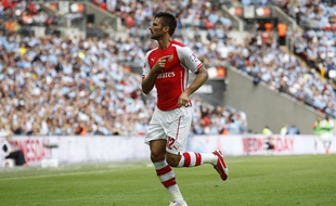 Oligier Giroud, buteur face à City, le 10 août 2014 à Londres.