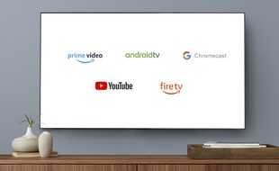 Des applis de streaming sur un téléviseur Android TV.