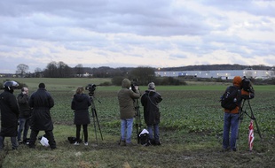 Journalistes télé à Dammartin-en-Goële le 9 janvier 2015