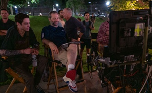 Pete Davidson et Judd Apatow sur le plateau de «The King of Staten Island»