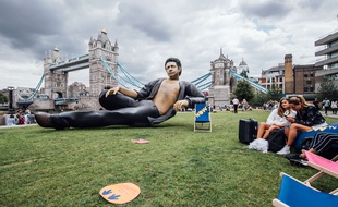 La statue de Jeff Goldblum à Londres, le 18 juillet 2018.