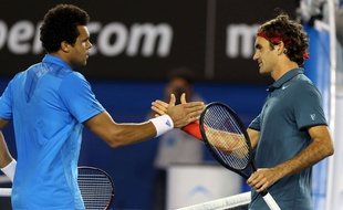 Roger Federer et Jo-Wilfried Tsonga, le 20 janvier 2014