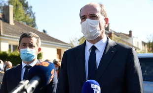 Jean Castex à Rambouillet après l'assassinat d'une fonctionnaire de police, le 23 avril 2021.