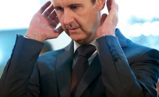 Le président syrien Bachar al-Assad le 17 juillet 2015 lors de la prière de l'Eid al-Fitr à Damas