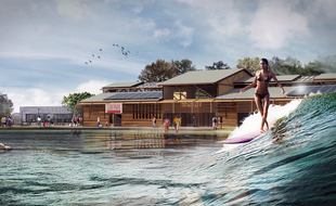Image de synthèse du projet de surf park Bordeaux