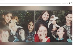 Les quatre sœurs ont recréé une photo d'enfance avec leur chien avant de lui dire adieu.