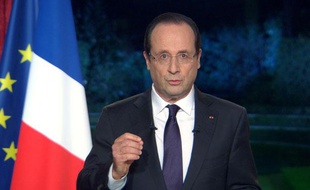 François Hollande lors de ses voeux, le 31 décembre 2012, à l'Elysée, à Paris.