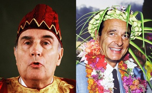 François Mitterrand au Bénin, et Jacques Chirac à Nouméa