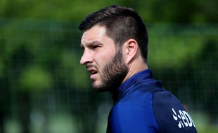 Gignac lors de l'entrainement de l'équipe de France