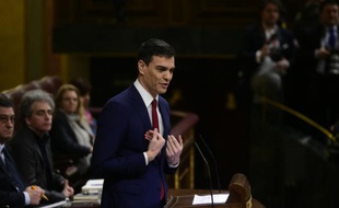 Le leader du parti socialiste espagnol, Pedro Sanchez, lors d'un débat parlementaire à Madrid, le 2 mars 2016