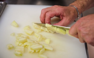 Illustration dans les cuisines d'un chef.
