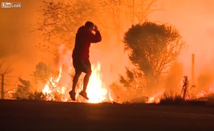 Cet homme a fait preuve de courage pour sauver un lapin des flammes en Californie.