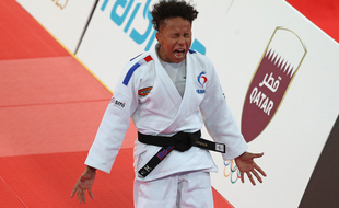 Amandine Buchard lors de sa victoire aux Masters de Doha, en janvier 2021.