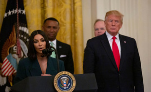 La femme d'affaires Kim Kardashian et le président des Etats-Unis Donald Trump à la Maison Blanche