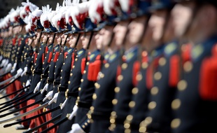 Les étudiants de l'école militaire de Saint-Cyr, le 20 mars 2016.