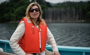 Valérie Trierweiler lors d'un voyage au Japon avec une délégation de la Croix Rouge en 2015.