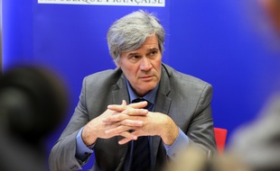 Le ministre de l'Agriculture Stéphane Le Foll était à Rennes lundi 22 février 2016 pour signer le plan de soutien de la filière porcine.