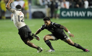Pita Ahki avec l'équipe de Nouvelle-Zélande de rugby à VII au tournoi des Hong Kong Sevens, le 10 avril 2016.