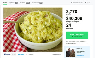Le projet de financement de la salade sur Kickstarter.