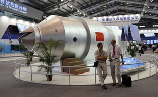 Modèle d'exposition de la station spatiale chinoise Tiangong-1.