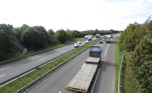 A Nantes, le 15 septembre 2015- Le périphérique de Nantes, porte de Reze